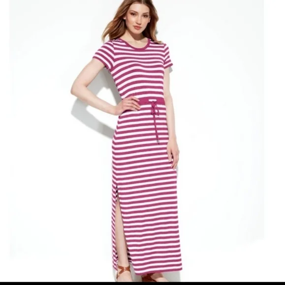 Michael Kors Dresses Michael Kors Pink And White Striped Maxi